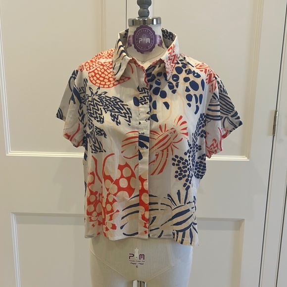 Farm Rio Lobster Print Shirt NWT size M - Picture 3 of 3